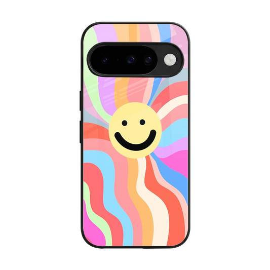 Cheerful Smiley back phone cover | glass case for google pixel 10