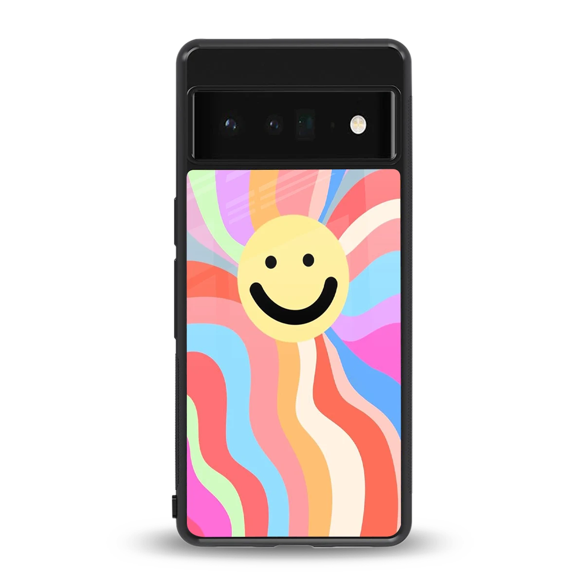 Cheerful Smiley back phone cover | glass case for google pixel 6 pro