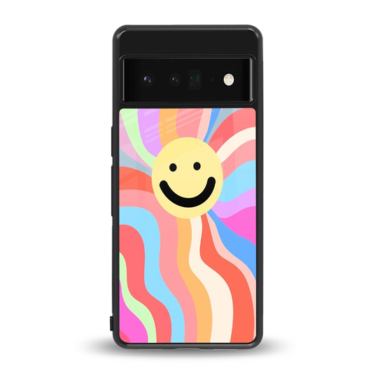Cheerful Smiley back phone cover | glass case for google pixel 6 pro