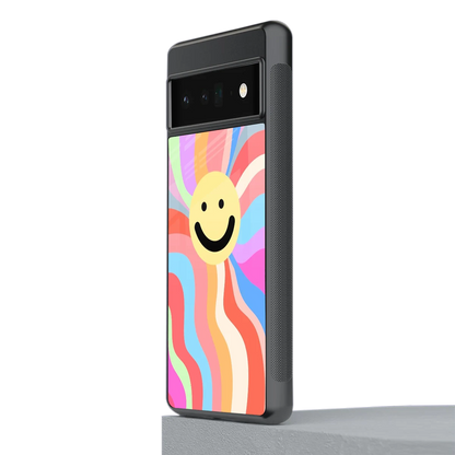 Cheerful Smiley stylish phone case for google pixel 6 pro | glossy glass and slim fit