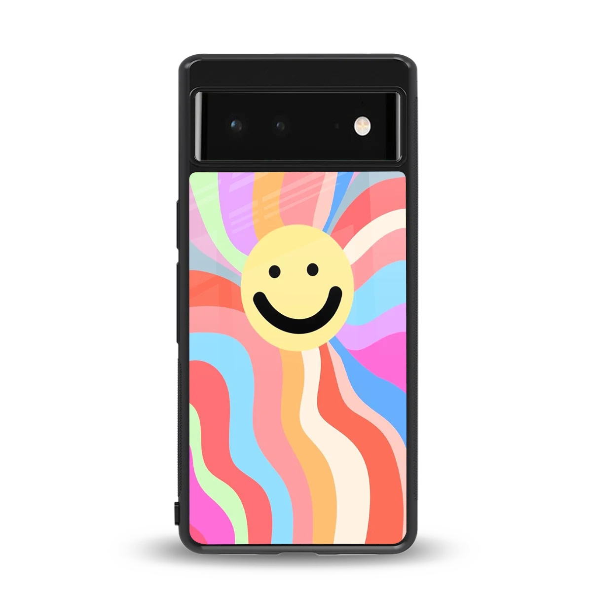 Cheerful Smiley back phone cover | glass case for google pixel 6a
