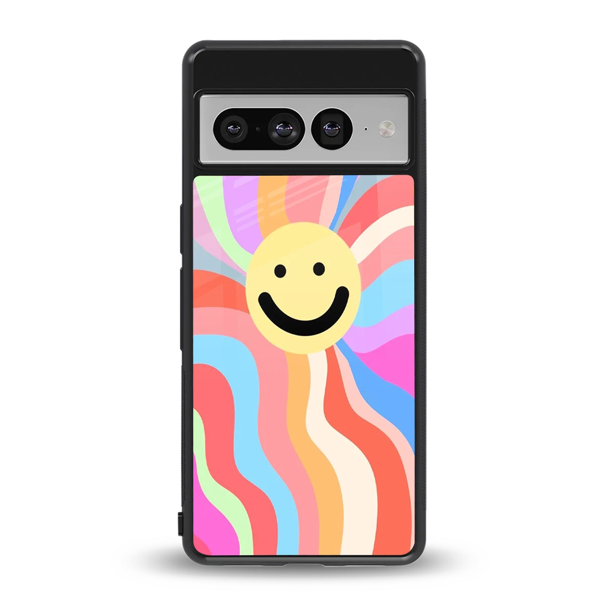 Cheerful Smiley back phone cover | glass case for google pixel 7 pro