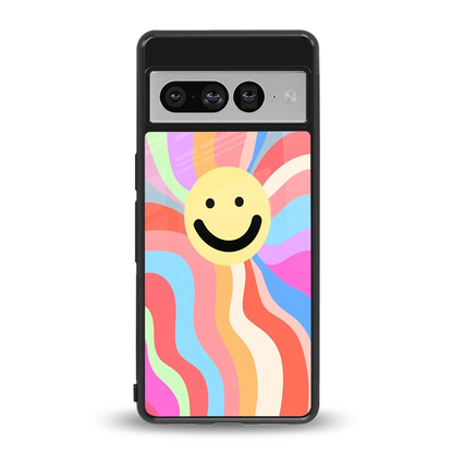 Cheerful Smiley back phone cover | glass case for google pixel 7 pro