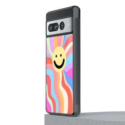 Cheerful Smiley stylish phone case for google pixel 7 pro | glossy glass and slim fit