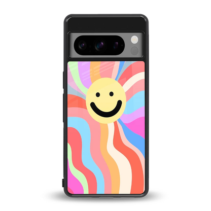 Cheerful Smiley back phone cover | glass case for google pixel 8 pro
