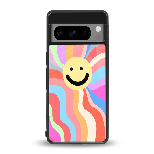 Cheerful Smiley back phone cover | glass case for google pixel 8 pro