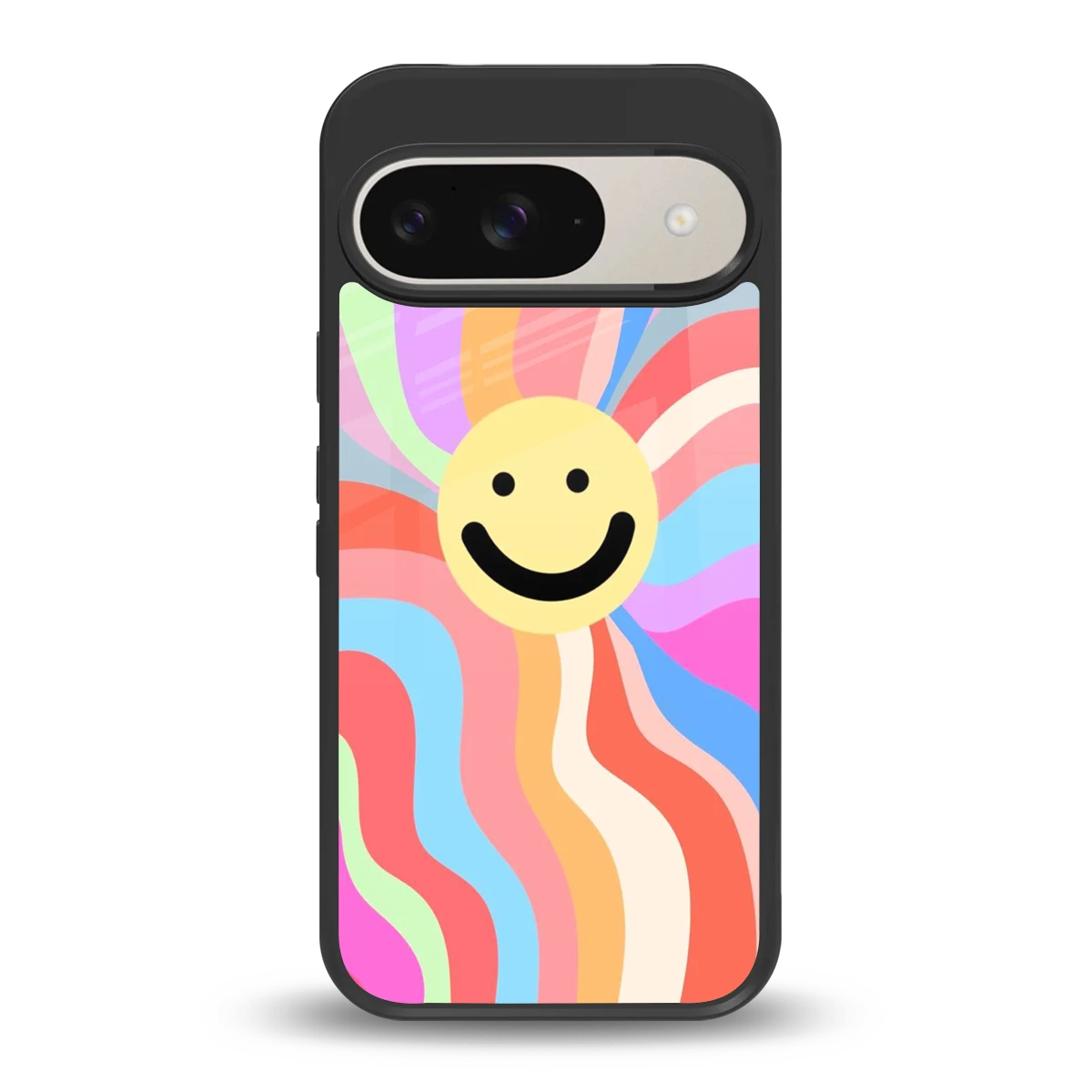 Cheerful Smiley back phone cover | glass case for google pixel 9