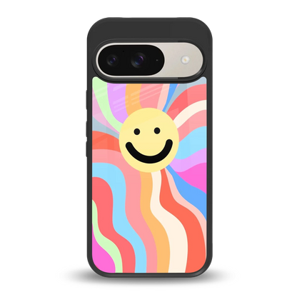 Cheerful Smiley back phone cover | glass case for google pixel 9