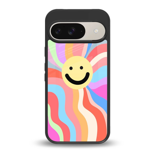 Cheerful Smiley back phone cover | glass case for google pixel 9