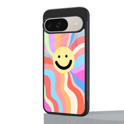 Cheerful Smiley google pixel 9 mobile cover | shockproof glass phone case