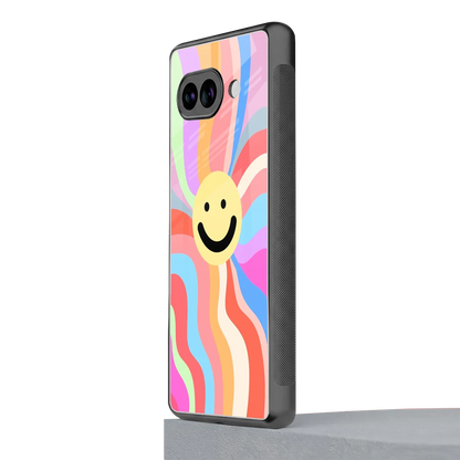 Cheerful Smiley google pixel 10a mobile cover | shockproof glass phone case
