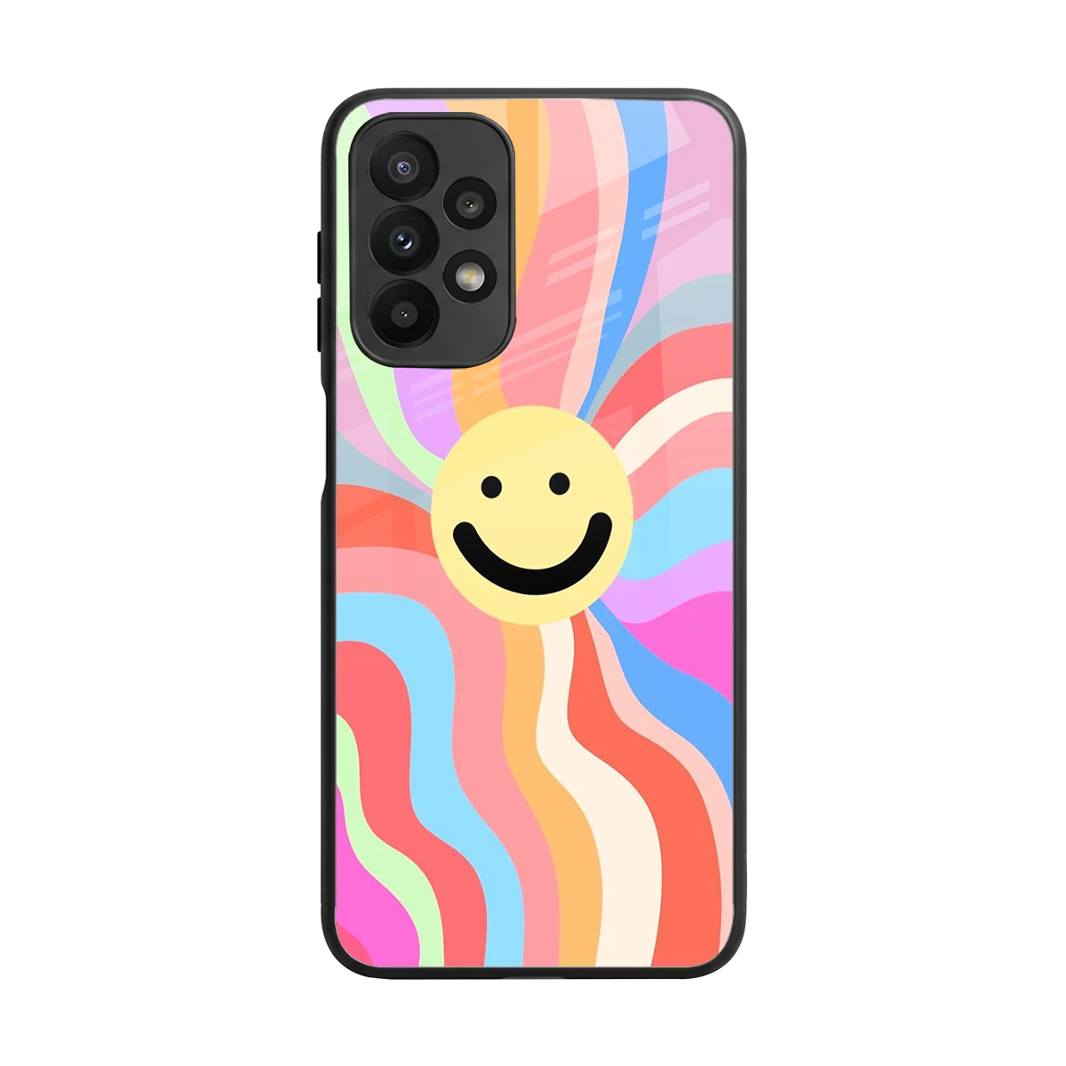 Cheerful Smiley back phone cover | glass case for samsung galaxy a23