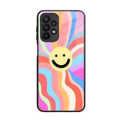 Cheerful Smiley back phone cover | glass case for samsung galaxy a23