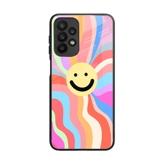Cheerful Smiley back phone cover | glass case for samsung galaxy a23