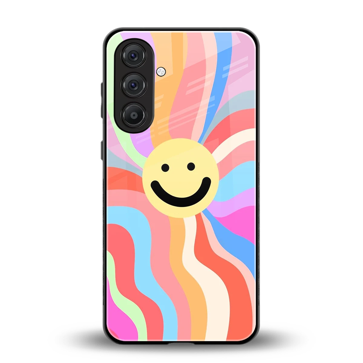 Cheerful Smiley back phone cover | glass case for samsung galaxy a55 5g