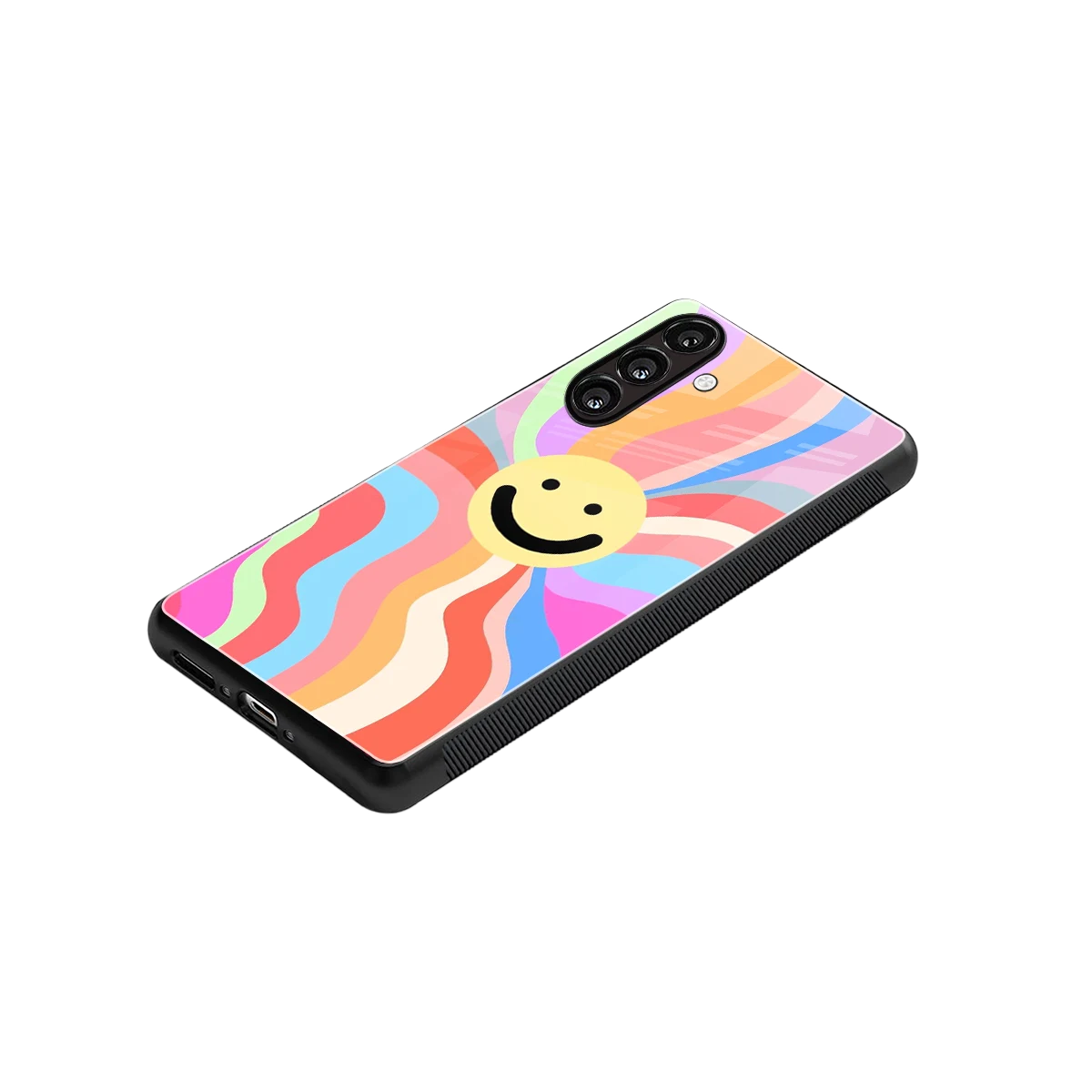 Cheerful Smiley stylish phone case for samsung galaxy a55 5g | glossy glass and slim fit