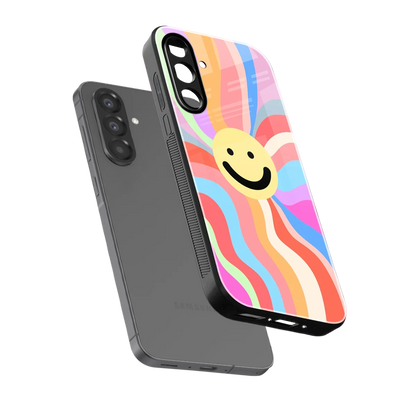 Cheerful Smiley sleek samsung galaxy a17 5g cover with tempered glass back and TPU edges