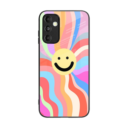 Cheerful Smiley back phone cover | glass case for samsung galaxy m14 5g