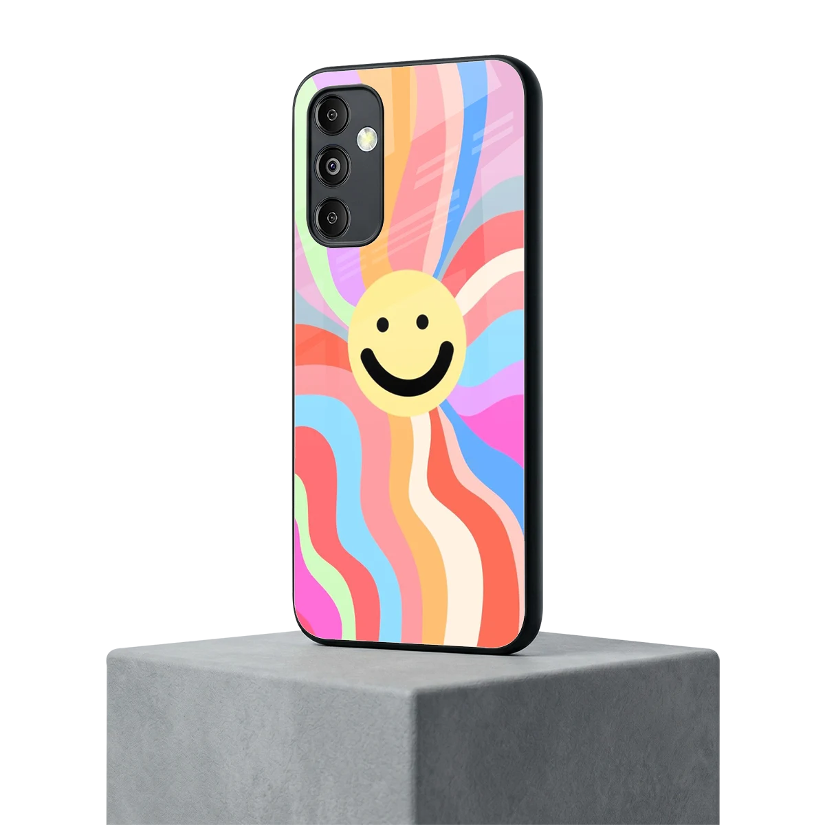 Cheerful Smiley samsung galaxy m14 5g mobile cover | shockproof glass phone case