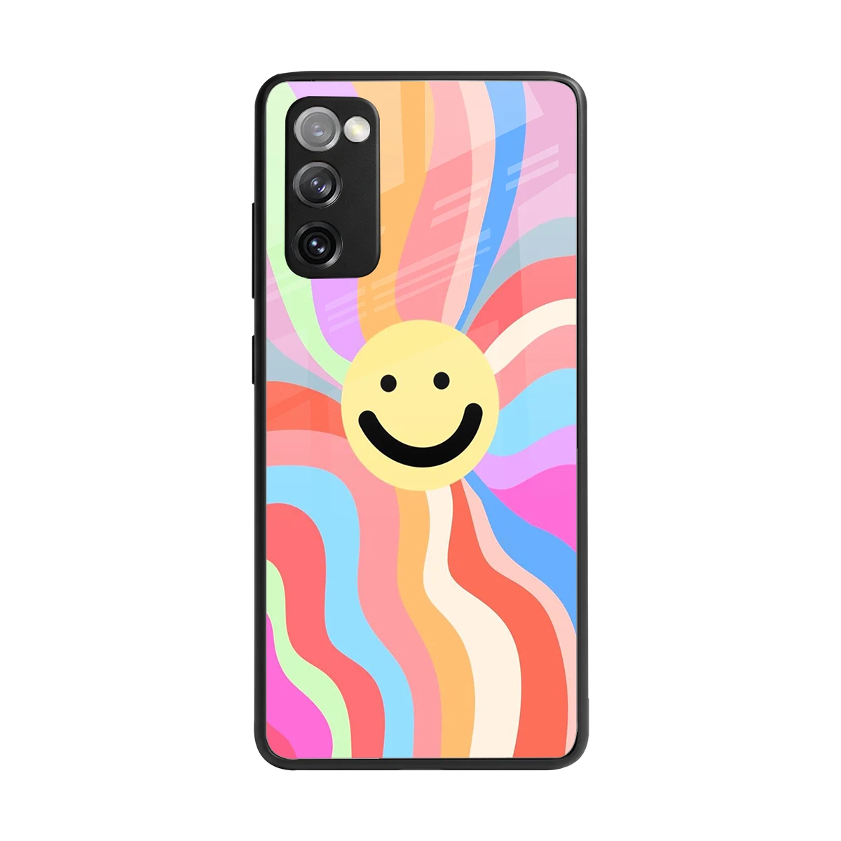 Cheerful Smiley back phone cover | glass case for samsung galaxy s20 fe