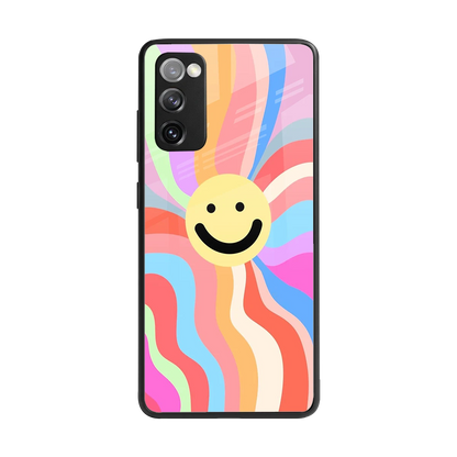 Cheerful Smiley back phone cover | glass case for samsung galaxy s20 fe