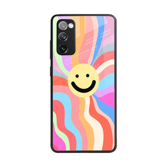 Cheerful Smiley back phone cover | glass case for samsung galaxy s20 fe