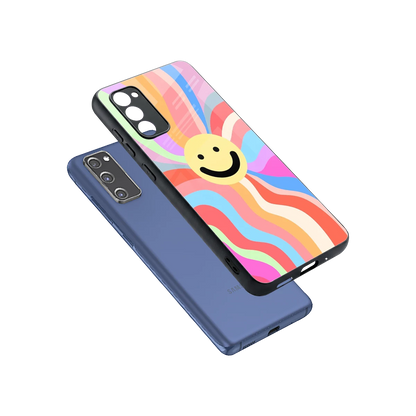 Cheerful Smiley sleek samsung galaxy s20 fe cover with tempered glass back and TPU edges