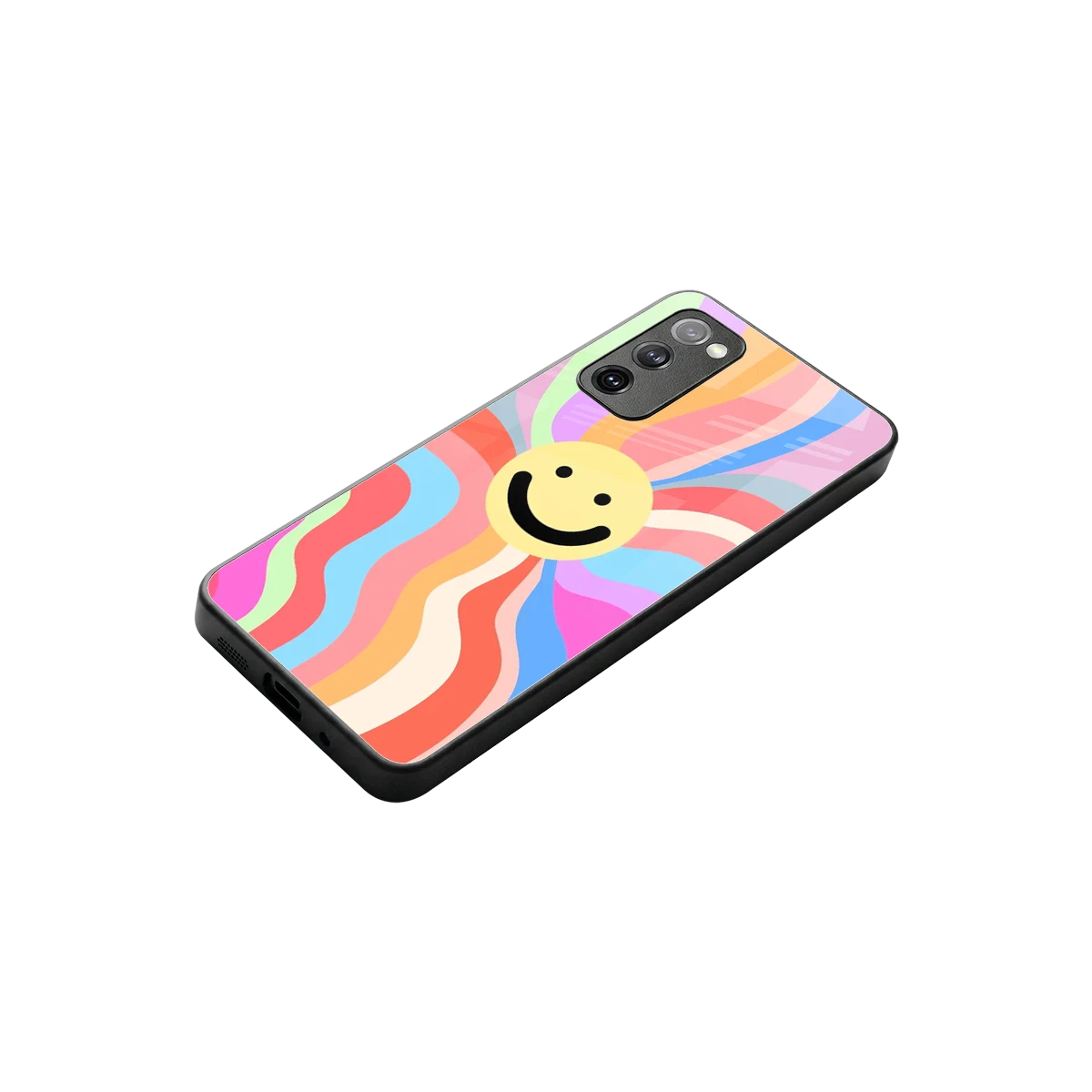 Cheerful Smiley stylish phone case for samsung galaxy s20 fe | glossy glass and slim fit