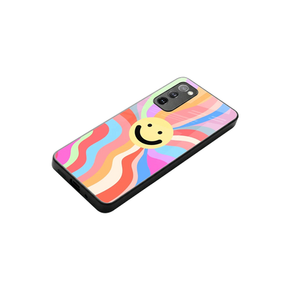 Cheerful Smiley stylish phone case for samsung galaxy s20 fe | glossy glass and slim fit