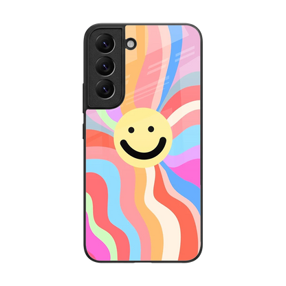 Cheerful Smiley back phone cover | glass case for samsung galaxy s22