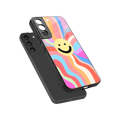 Cheerful Smiley sleek samsung galaxy s22 cover with tempered glass back and TPU edges