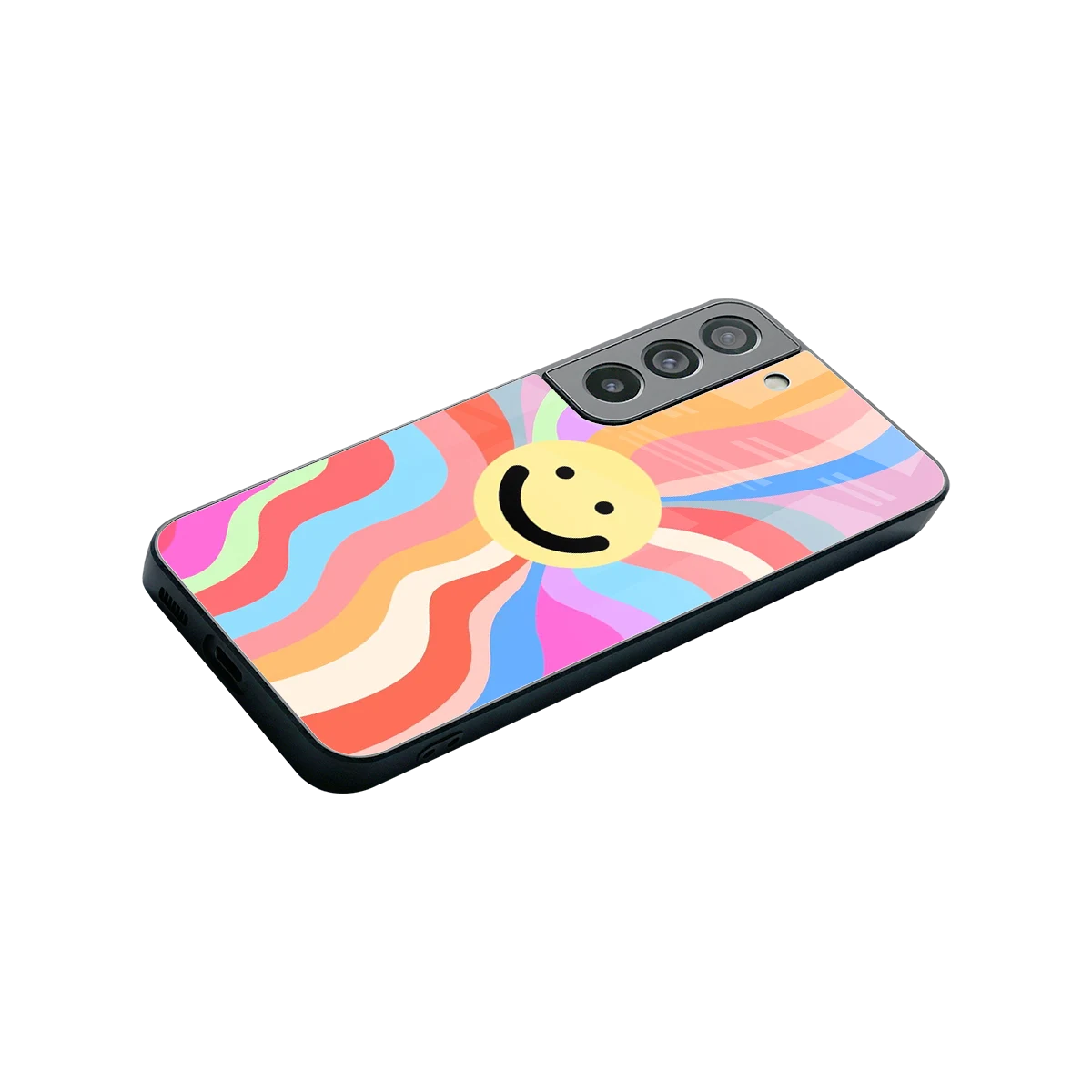 Cheerful Smiley stylish phone case for samsung galaxy s22 | glossy glass and slim fit