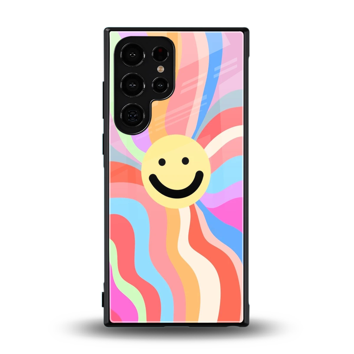 Cheerful Smiley back phone cover | glass case for samsung galaxy s24 ultra