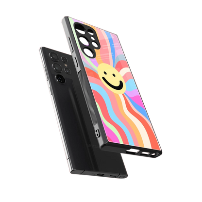 Cheerful Smiley sleek samsung galaxy s23 ultra cover with tempered glass back and TPU edges