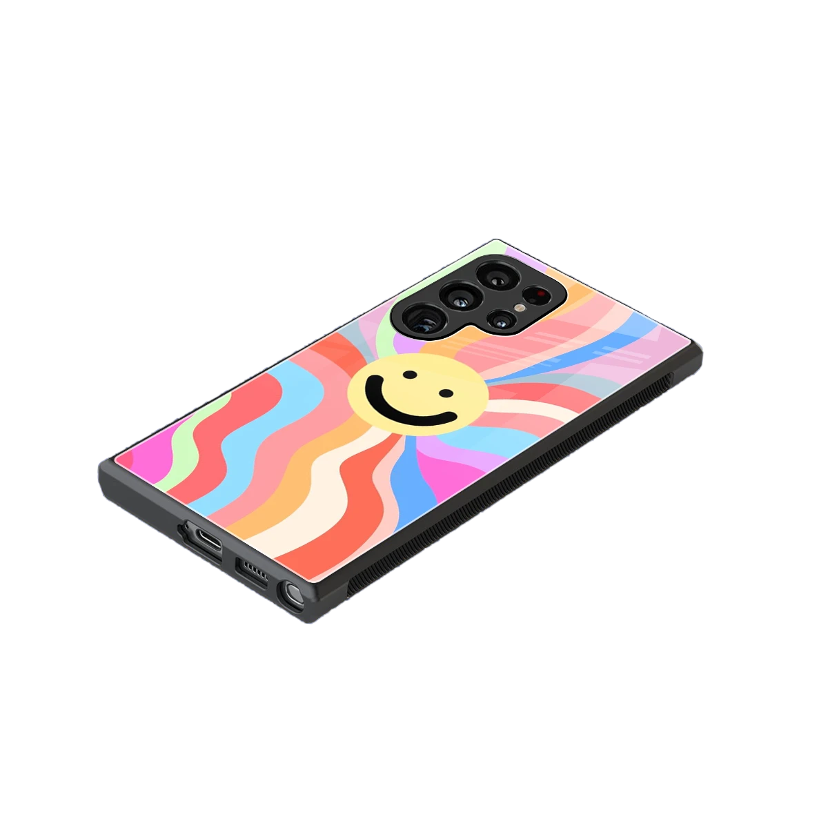 Cheerful Smiley stylish phone case for samsung galaxy s23 ultra | glossy glass and slim fit