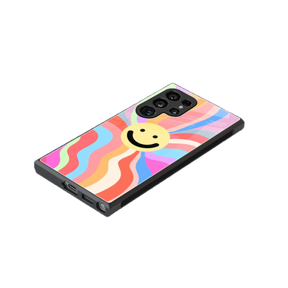 Cheerful Smiley stylish phone case for samsung galaxy s23 ultra | glossy glass and slim fit