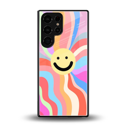Cheerful Smiley back phone cover | glass case for samsung galaxy s26 ultra