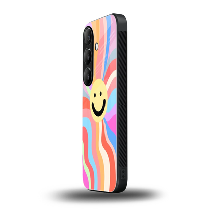 Cheerful Smiley samsung galaxy s25 plus mobile cover | shockproof glass phone case