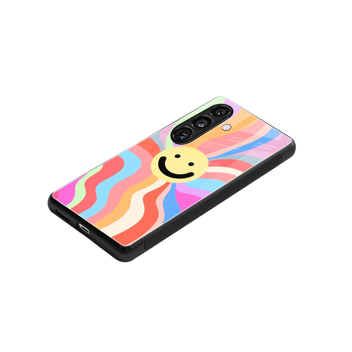 Cheerful Smiley stylish phone case for samsung galaxy s25 fe | glossy glass and slim fit