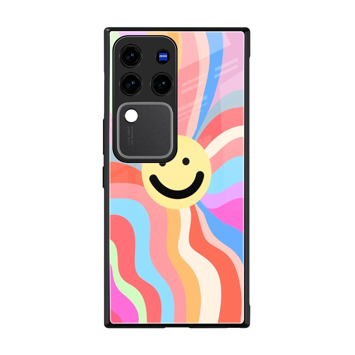 Cheerful Smiley back phone cover | glass case forvivo v30 pro