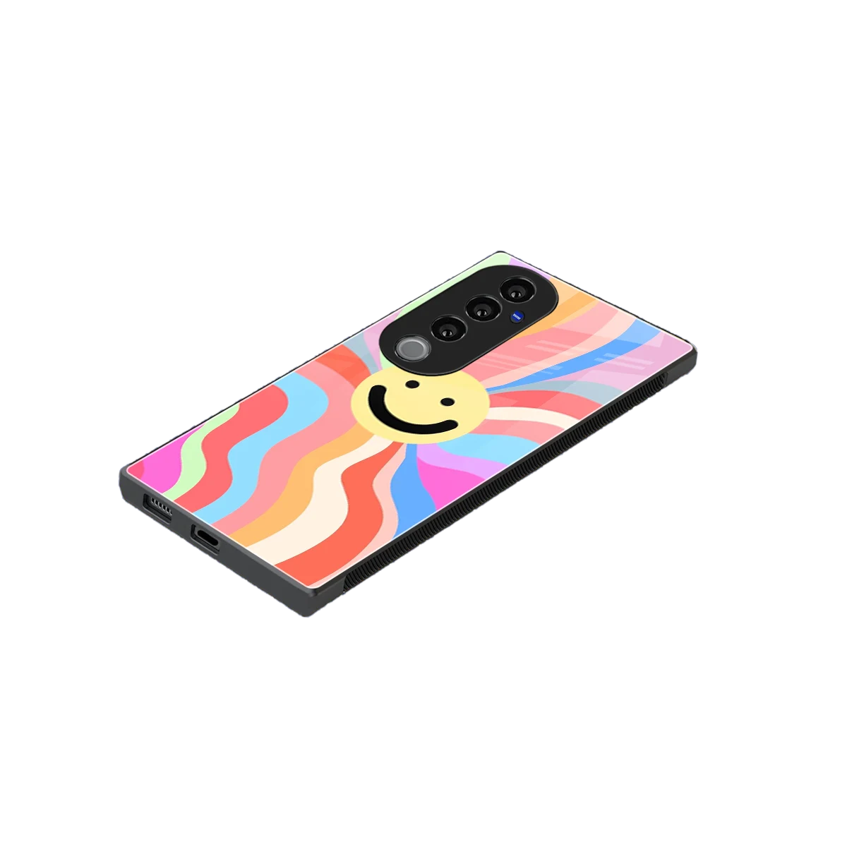 Cheerful Smiley stylish phone case for vivo v40 pro | glossy glass and slim fit