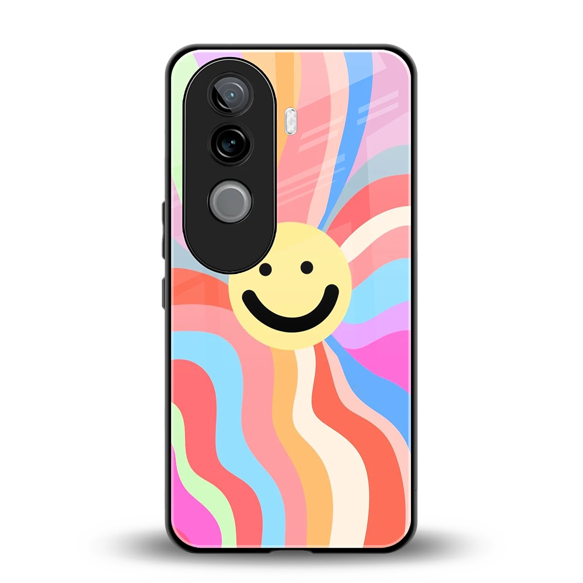 Cheerful Smiley back phone cover | glass case for vivo v40e