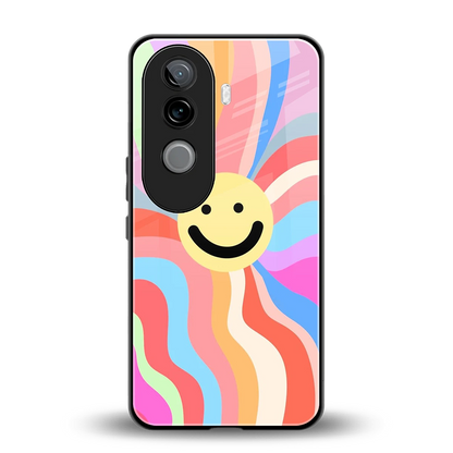 Cheerful Smiley back phone cover | glass case for vivo v40e
