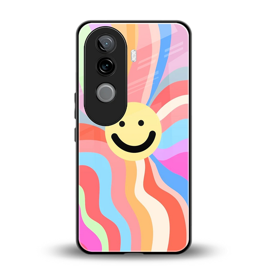 Cheerful Smiley back phone cover | glass case for vivo v40e