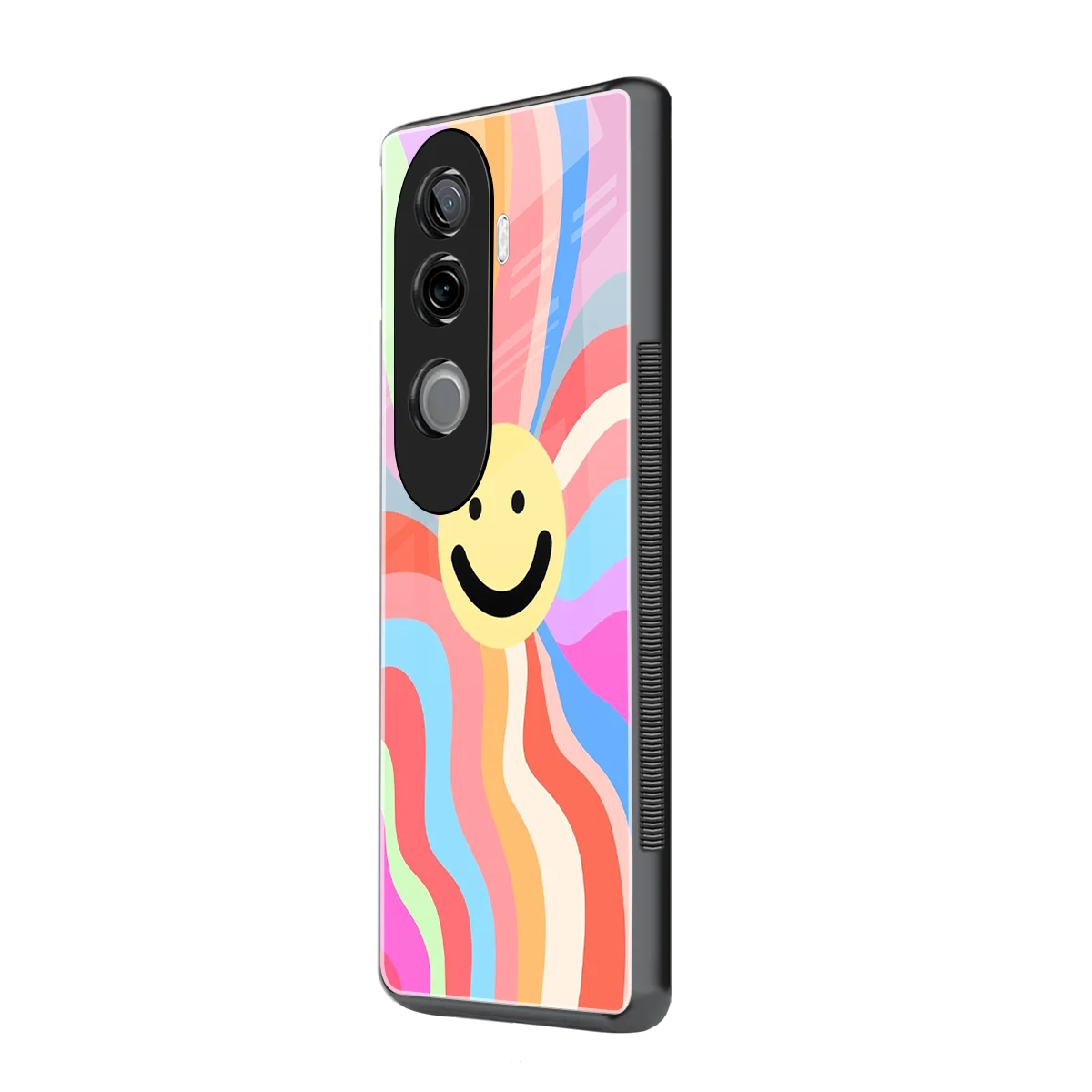 Cheerful Smiley vivo v40e mobile cover | shockproof glass phone case