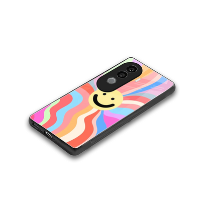 Cheerful Smiley stylish phone case for vivo v40e | glossy glass and slim fit