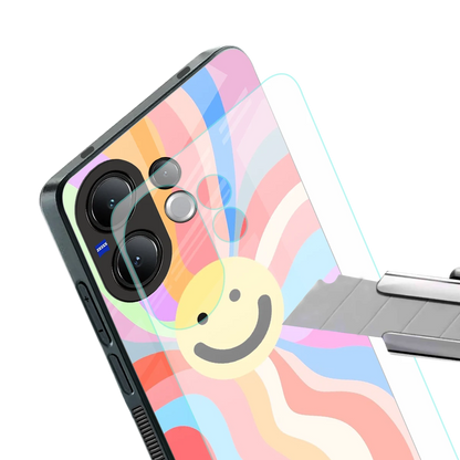 Cheerful Smiley stylish phone case for vivo v60 | glossy glass and slim fit
