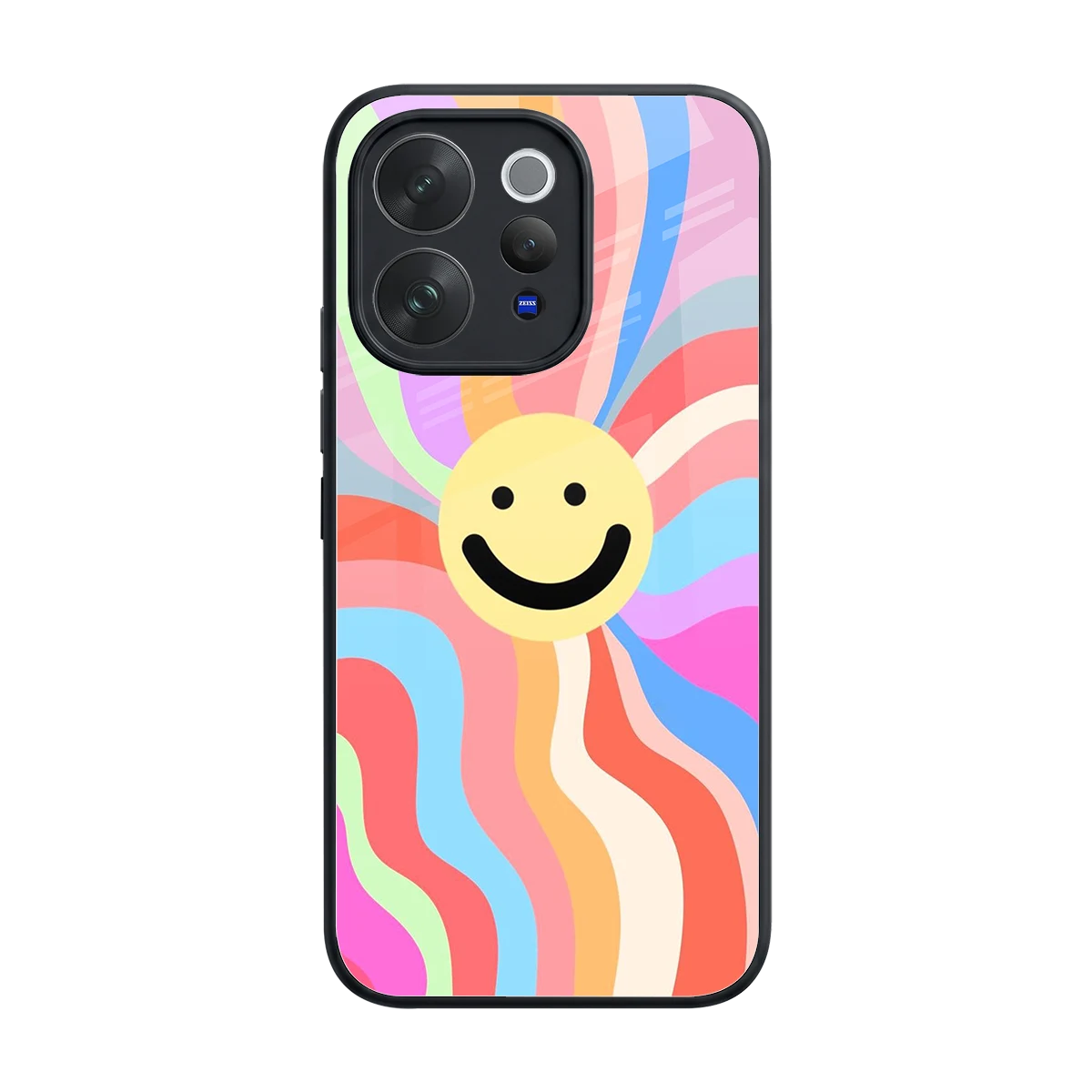 Cheerful Smiley back phone cover | glass case for vivo v70