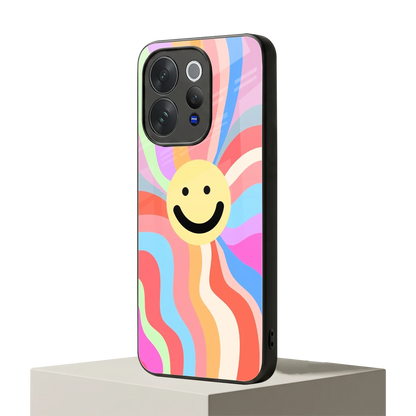 Cheerful Smiley vivo v70 mobile cover | shockproof glass phone case