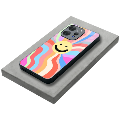 Cheerful Smiley stylish phone case for vivo v70 elite | glossy glass and slim fit